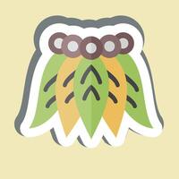 Sticker Hawaiian Skrirt. related to Hawaii symbol. design editable vector