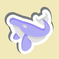 Sticker Humback Whale. related to Hawaii symbol. design editable vector