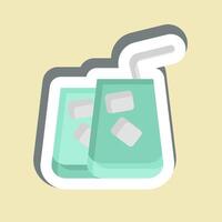 Sticker Coctail. related to Hawaii symbol. design editable vector