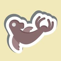Sticker Monk Seal. related to Hawaii symbol. design editable vector