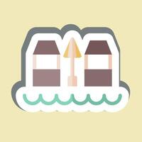 Sticker Beach Bar. related to Hawaii symbol. design editable vector