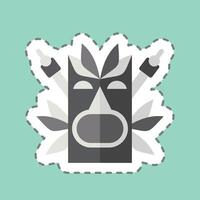 Sticker line cut Totem. related to Hawaii symbol. design editable vector