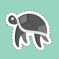 Sticker line cut Turtle. related to Hawaii symbol. design editable vector