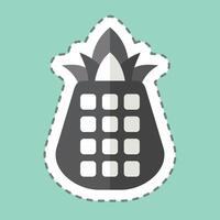 Sticker line cut Pineapple. related to Hawaii symbol. design editable vector