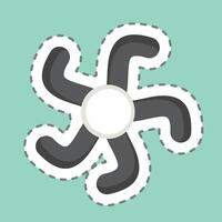 Sticker line cut Starfish. related to Hawaii symbol. design editable vector