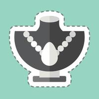 Sticker line cut Neklace. related to Hawaii symbol. design editable vector