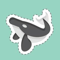 Sticker line cut Humback Whale. related to Hawaii symbol. design editable vector