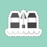 Sticker line cut Beach Bar. related to Hawaii symbol. design editable vector