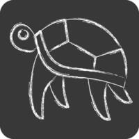 Icon Turtle. related to Hawaii symbol. chalk Style. design editable vector