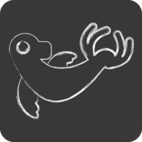 Icon Monk Seal. related to Hawaii symbol. chalk Style. design editable vector