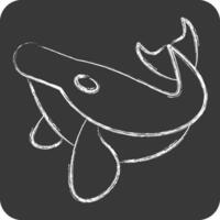 Icon Humback Whale. related to Hawaii symbol. chalk Style. design editable vector