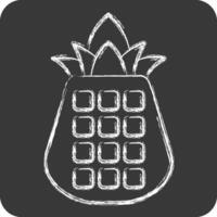 Icon Pineapple. related to Hawaii symbol. chalk Style. design editable vector
