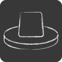 Icon Hat. related to Hawaii symbol. chalk Style. design editable vector