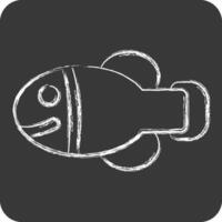Icon Hawai State Fish. related to Hawaii symbol. chalk Style. design editable vector