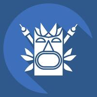 Icon Totem. related to Hawaii symbol. long shadow style. design editable vector
