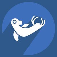 Icon Monk Seal. related to Hawaii symbol. long shadow style. design editable vector