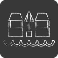 Icon Beach Bar. related to Hawaii symbol. chalk Style. design editable vector