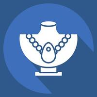 Icon Neklace. related to Hawaii symbol. long shadow style. design editable vector