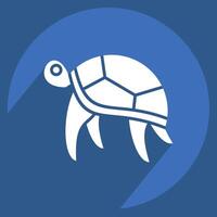 Icon Turtle. related to Hawaii symbol. long shadow style. design editable vector