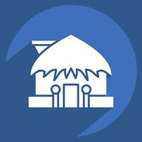 Icon Hut. related to Hawaii symbol. long shadow style. design editable vector