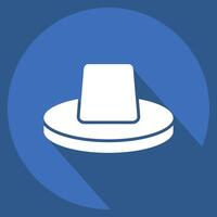 Icon Hat. related to Hawaii symbol. long shadow style. design editable vector