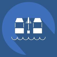 Icon Beach Bar. related to Hawaii symbol. long shadow style. design editable vector