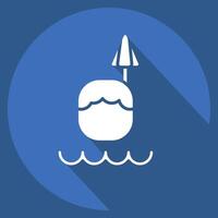 Icon Coconut Drink. related to Hawaii symbol. long shadow style. design editable vector