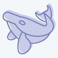 Icon Humback Whale. related to Hawaii symbol. two tone style. design editable vector
