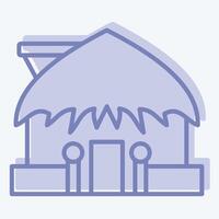 Icon Hut. related to Hawaii symbol. two tone style. design editable vector