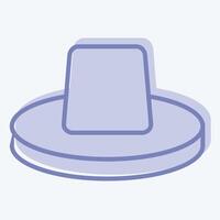 Icon Hat. related to Hawaii symbol. two tone style. design editable vector