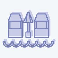 Icon Beach Bar. related to Hawaii symbol. two tone style. design editable vector