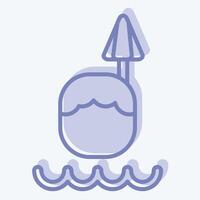 Icon Coconut Drink. related to Hawaii symbol. two tone style. design editable vector