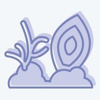 Icon Coral. related to Hawaii symbol. two tone style. design editable vector