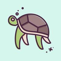 Icon Turtle. related to Hawaii symbol. MBE style. design editable vector