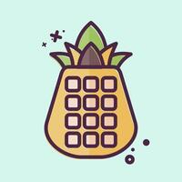 Icon Pineapple. related to Hawaii symbol. MBE style. design editable vector