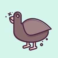 Icon Hawaii State Bird. related to Hawaii symbol. MBE style. design editable vector