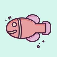 Icon Hawai State Fish. related to Hawaii symbol. MBE style. design editable vector
