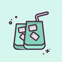 Icon Coctail. related to Hawaii symbol. MBE style. design editable vector