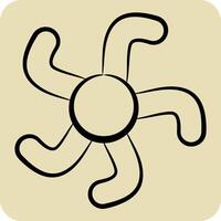 Icon Starfish. related to Hawaii symbol. hand drawn style. design editable vector