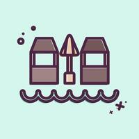 Icon Beach Bar. related to Hawaii symbol. MBE style. design editable vector