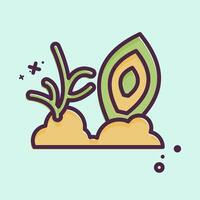 Icon Coral. related to Hawaii symbol. MBE style. design editable vector