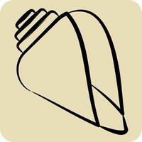 Icon Sheel. related to Hawaii symbol. hand drawn style. design editable vector