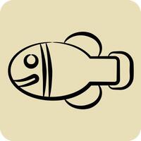Icon Hawai State Fish. related to Hawaii symbol. hand drawn style. design editable vector