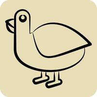 Icon Hawaii State Bird. related to Hawaii symbol. hand drawn style. design editable vector