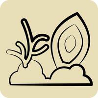 Icon Coral. related to Hawaii symbol. hand drawn style. design editable vector