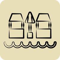 Icon Beach Bar. related to Hawaii symbol. hand drawn style. design editable vector
