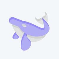 Icon Humback Whale. related to Hawaii symbol. flat style. design editable vector