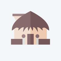 Icon Hut. related to Hawaii symbol. flat style. design editable vector