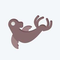 Icon Monk Seal. related to Hawaii symbol. flat style. design editable vector