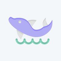 Icon Dolphin. related to Hawaii symbol. flat style. design editable vector